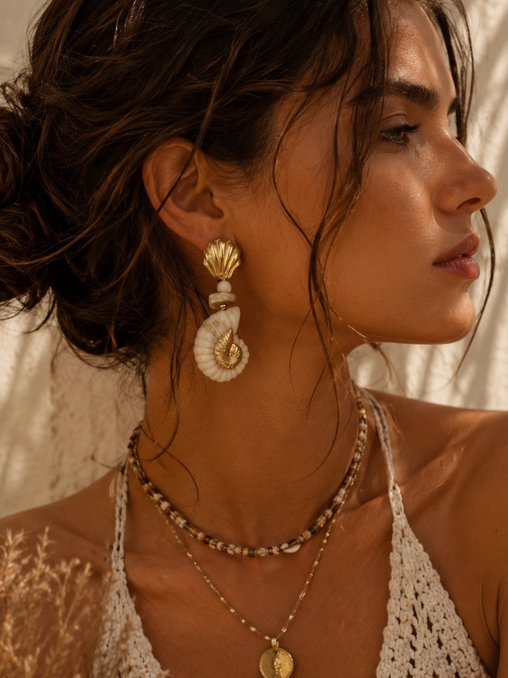 Amalfi Shell Cascade Statement Earrings